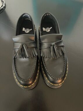 Dr. Martens Black Leather Tassel Adrian Loafers